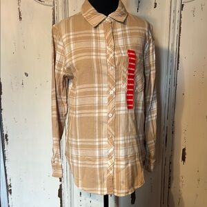 GAP Tan Plaid Button Down Shirt